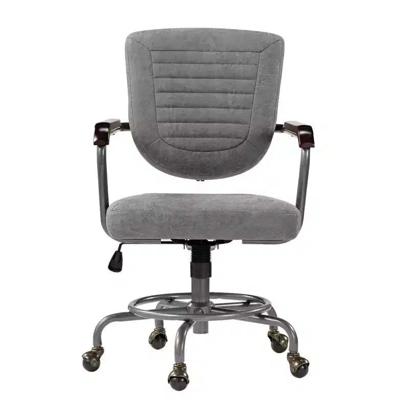 Cole, PU Leather Task Office Chair,27.12 D x 24.75 W x 36.25-39.37 H,Grey