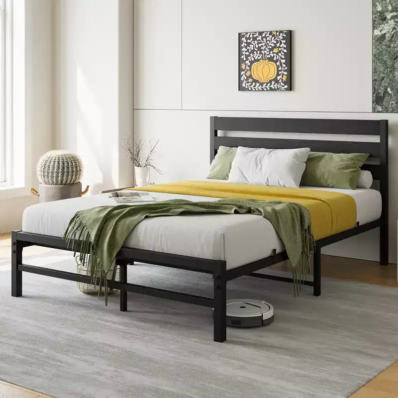 Queen/Full/Twin Size Metal Platform Bed Frame with Headboard, Slats Support -ModernLuxe