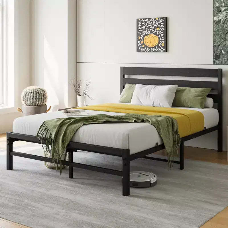 Queen/Full/Twin Size Metal Platform Bed Frame with Headboard, Slats Support -ModernLuxe