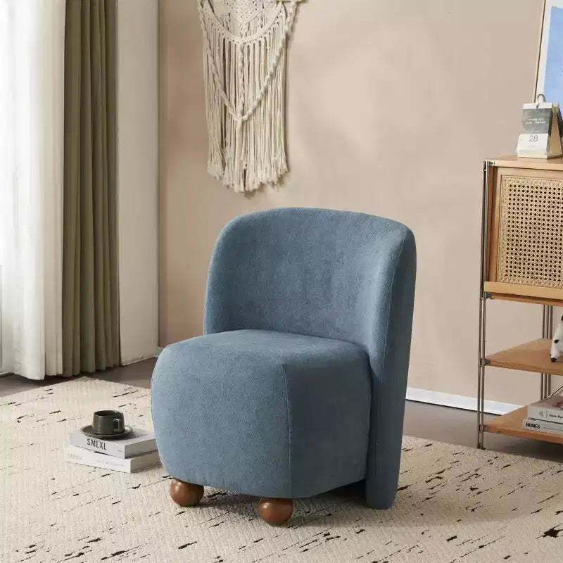 Ultra-Soft Modern Low-Back Armless Accent Chair with Skin-Friendly Upholstery and Exquisite Round Pine Wood Feet -ModernLuxe