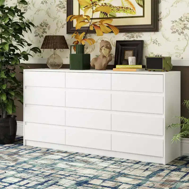 Hitow Modern 12 Minimalist Design Dresser Stylish Chest of Drawers Hidden Handles