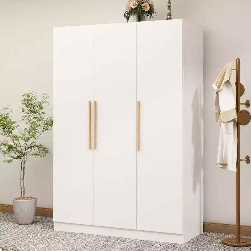 Hitow Pure White Minimalist 3 Door Wardrobe Enriches Storage and Hanging Space