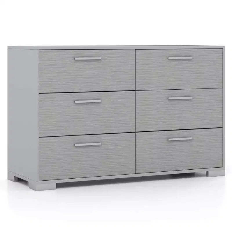 Costway 6 Drawer Storage Cabinet with Metal Legs & Handles Anti-Toppling Devices