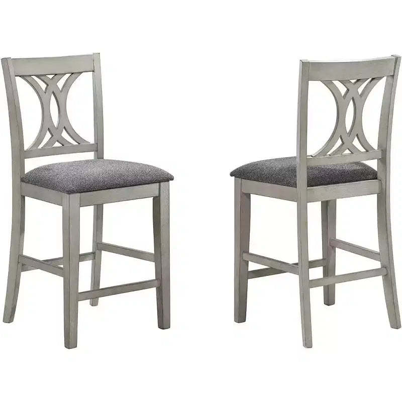 Kings Brand Furniture - Murdo Wash White Counter Height Dining Stools Chairs, Set of 2