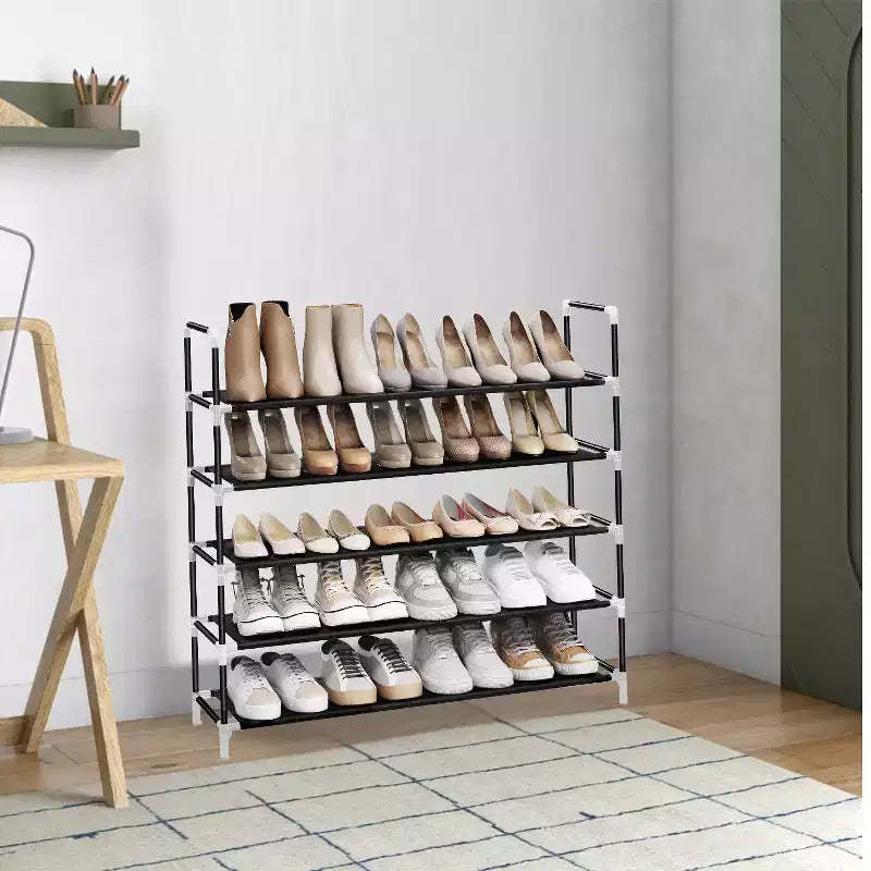 Modern 5-Tier Shoe Rack with Space-Saving Design and Easy Assembly - Ideal Shoe Storage Solution for Hallway Closets