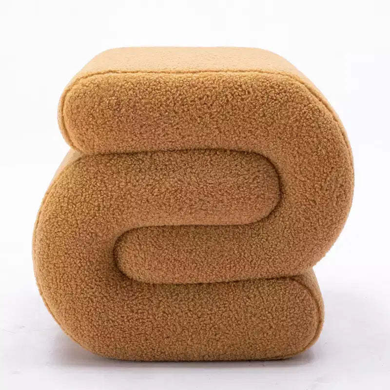 GDFStudio Mila 19.3 Teddy S-Shape Ottoman/Footstool