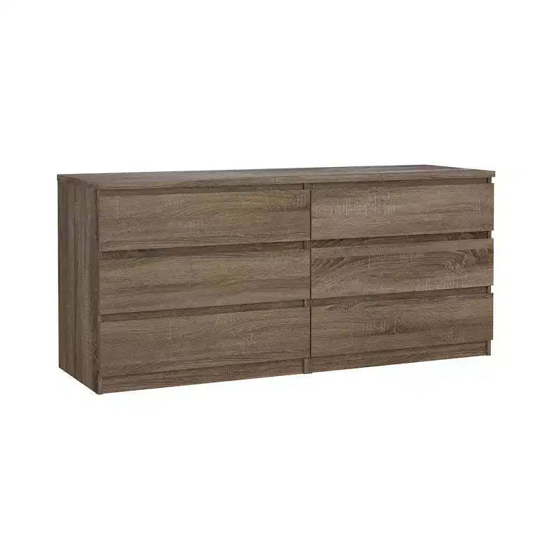 Tvilum,Scottsdale 6 Drawer Double Dresser, Truffle Oak