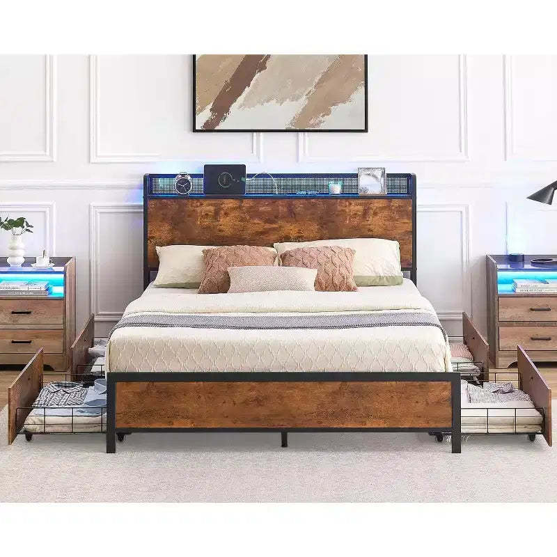 Full Bed Frame with Headboard