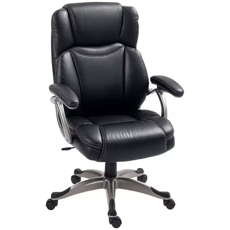 HOMCOM Executive Office Chair with Tilt Function, PU Leather High Back Desk Chair, Swivel Computer Chair with Adjustable Height
