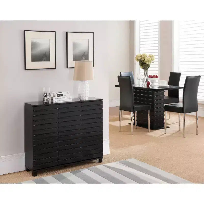 Kings Brand Furniture Wood Wave Design Console Table with Storage
