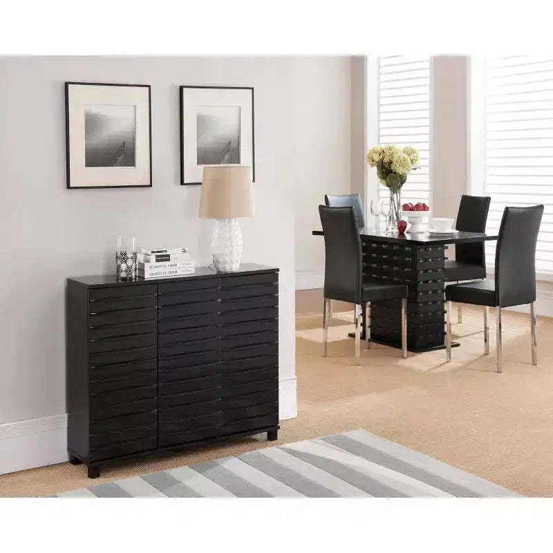 Kings Brand Furniture Wood Wave Design Console Table with Storage
