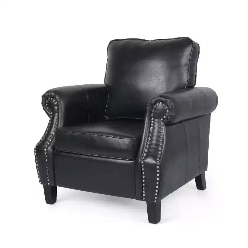 GDFStudio Dowd 36.50 Faux Leather Club Chair with Nailhead Trim