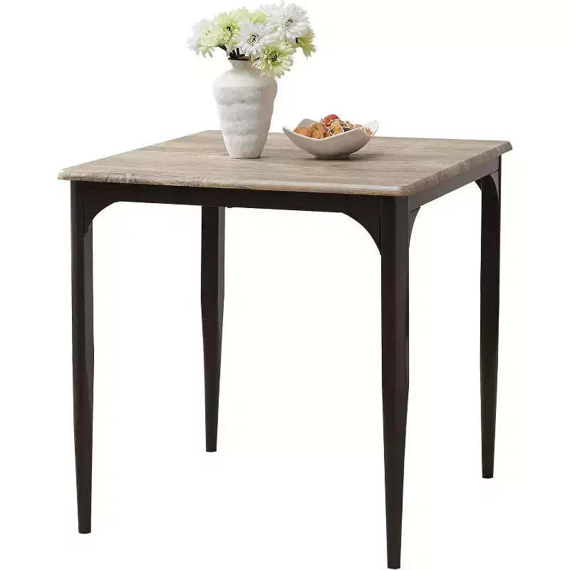 Kings Brand Furniture - 48 Square Dining Table, Heavy Duty Metal Frame with Wood Top, Walnut/Black