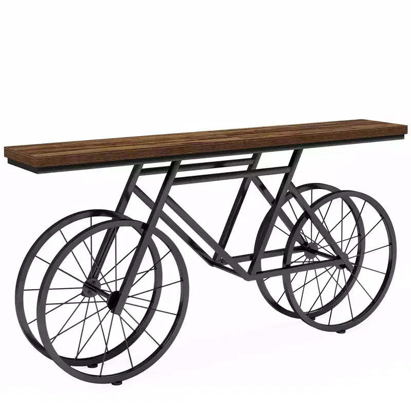 Tribesigns 70.9-inch Narrow Console Table with Bicycle Metal Base, Long Sofa Table Behind Couch for Living Room Entrance