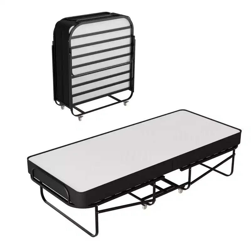 Continental Sleep, 16-Inch Rollaway Folding Cot Bed with 5 Memory Foam Mattresses, Sturdy Metal Folding Frame, Great for Adults and Kids