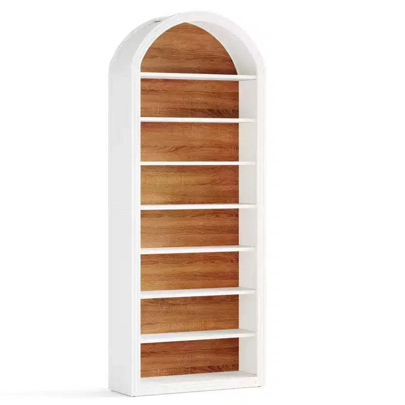 Lantine 78.74 Bookshelf, Wooden Arched Bookcase Display Shelving Unit