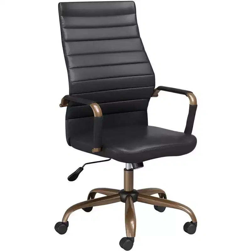 Studio 55D Primero Vintage Black Faux Leather Adjustable Office Chair