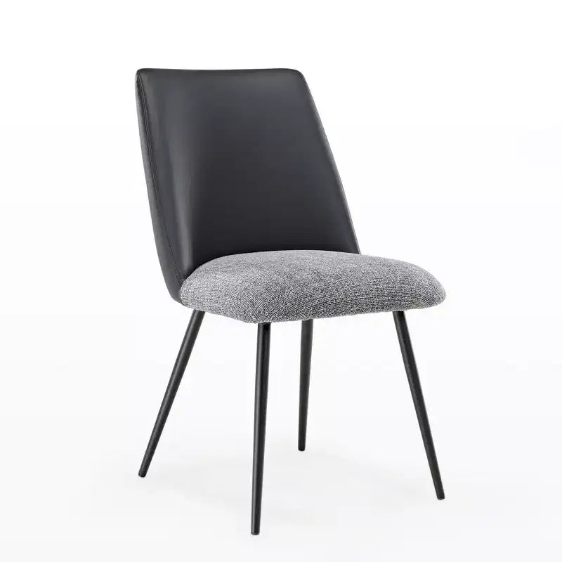 Upholstered Dining Side Chairs Set of 2, Black Gray