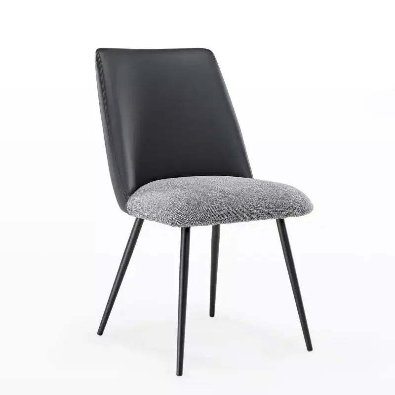 Upholstered Dining Side Chairs Set of 2, Black Gray