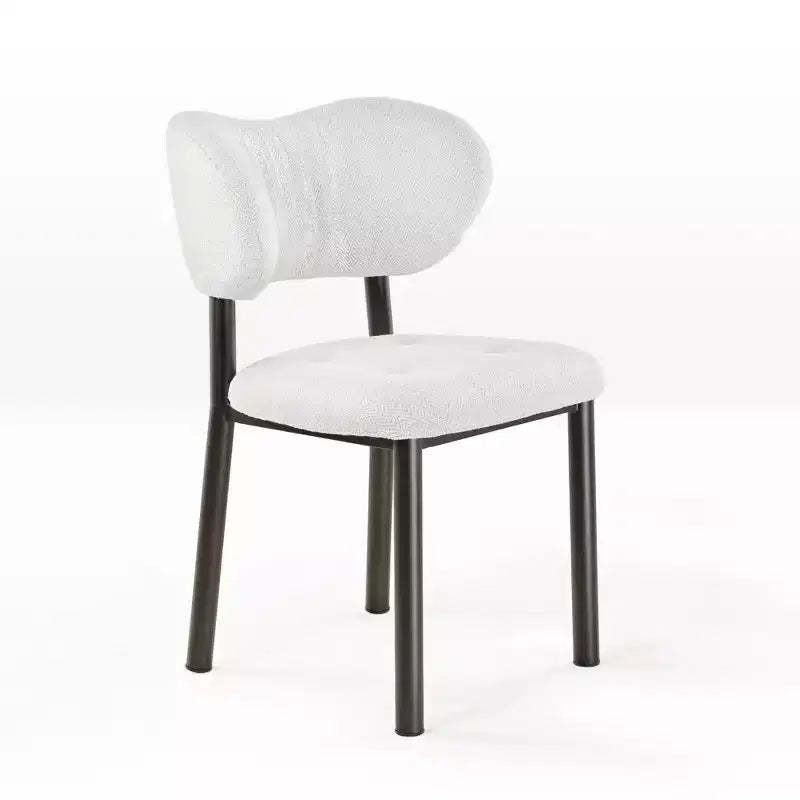 Upholstered Dining Side Chairs Set of 2, White