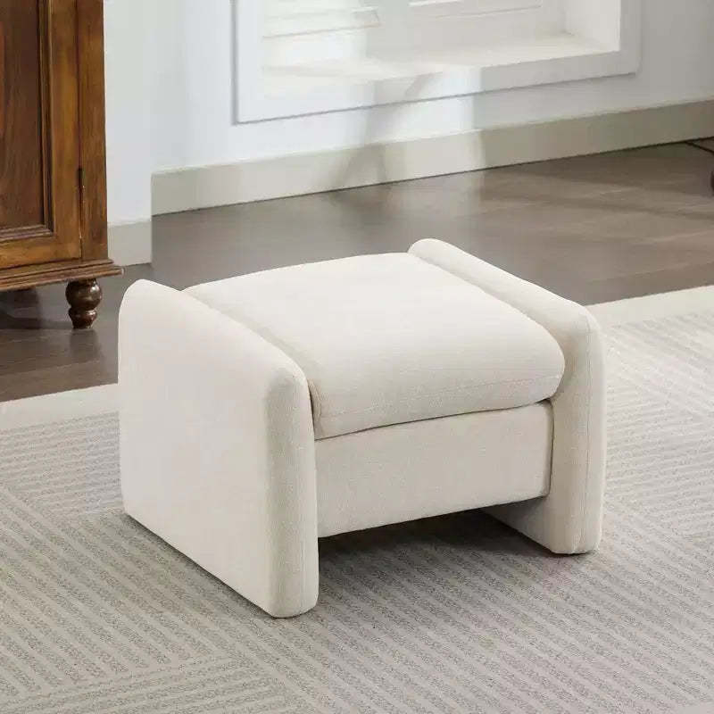 Hyleory Chenille Velvet Oversized Comfort Ottoman for Bedroom, Living Room, Nursing Room