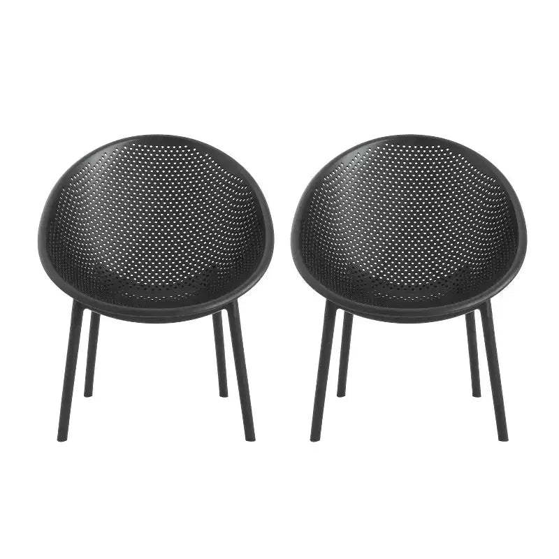 GDFStudio Harrah Outdoor Polypropylene Gable Accent Chair