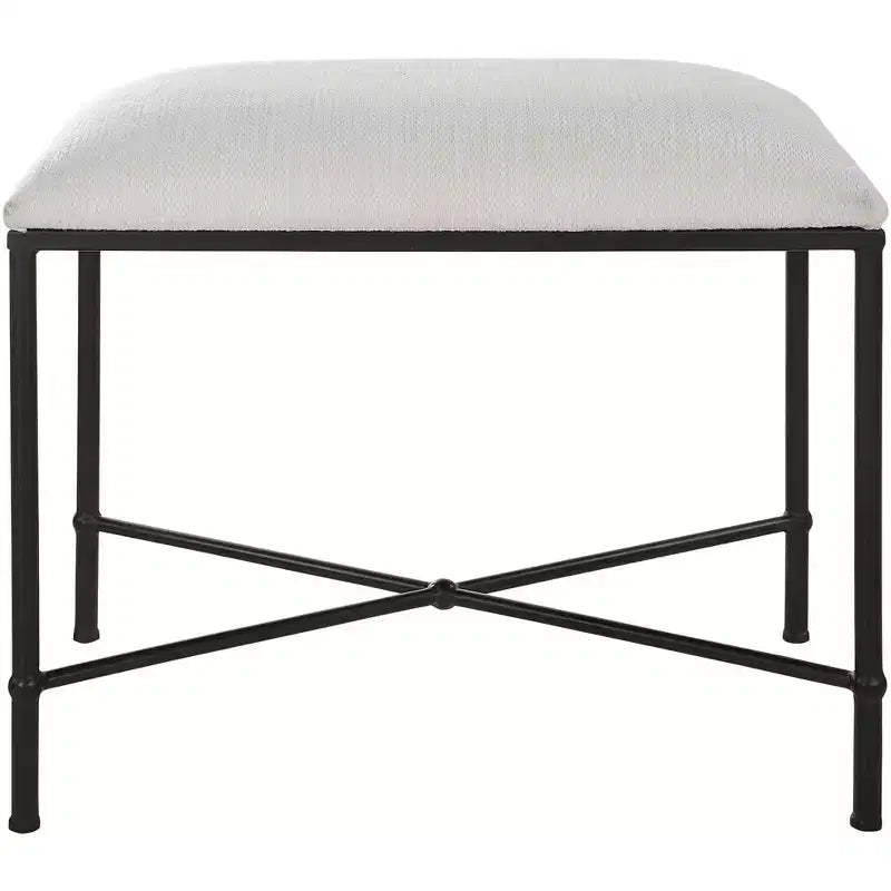 Uttermost Avenham 24 Wide White Fabric Small Bench