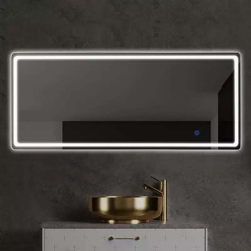 PexFix 20 x 63 Modern Full Length Rectangular Frameless Mirror With Rounded Corner in Silver