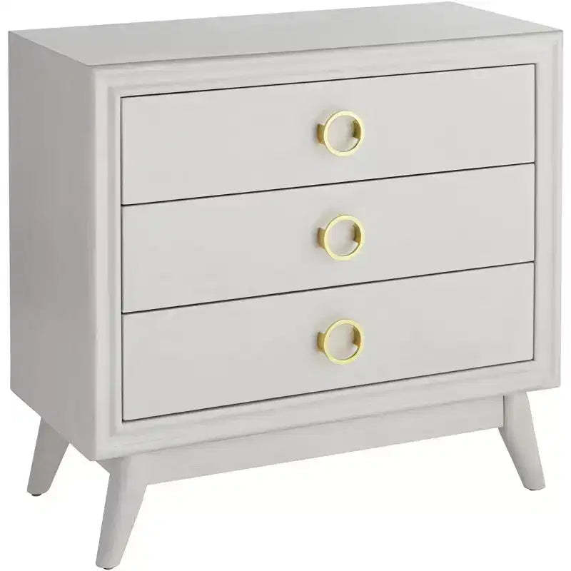 Crestview Collection Oslo 32W White 3-Drawer Accent Chest