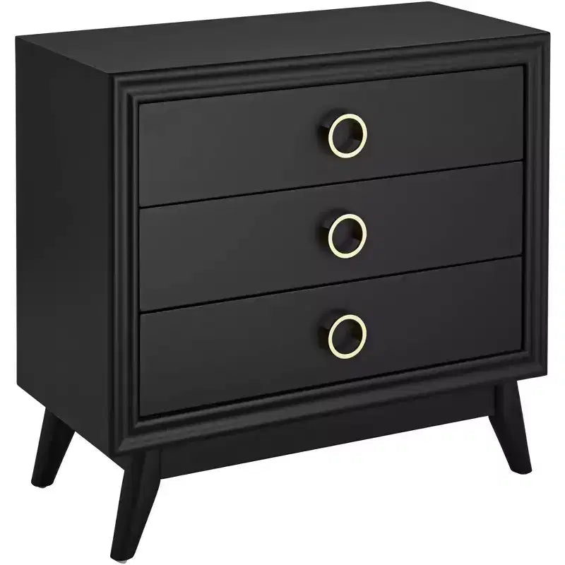 Crestview Collection Oslo 32W Black 3-Drawer Accent Chest
