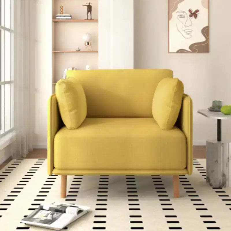 39 Upholstered Accent Chair: Soft Cushions, Sleek Arms, Wooden Legs - Cozy for Living, Bedroom, Office