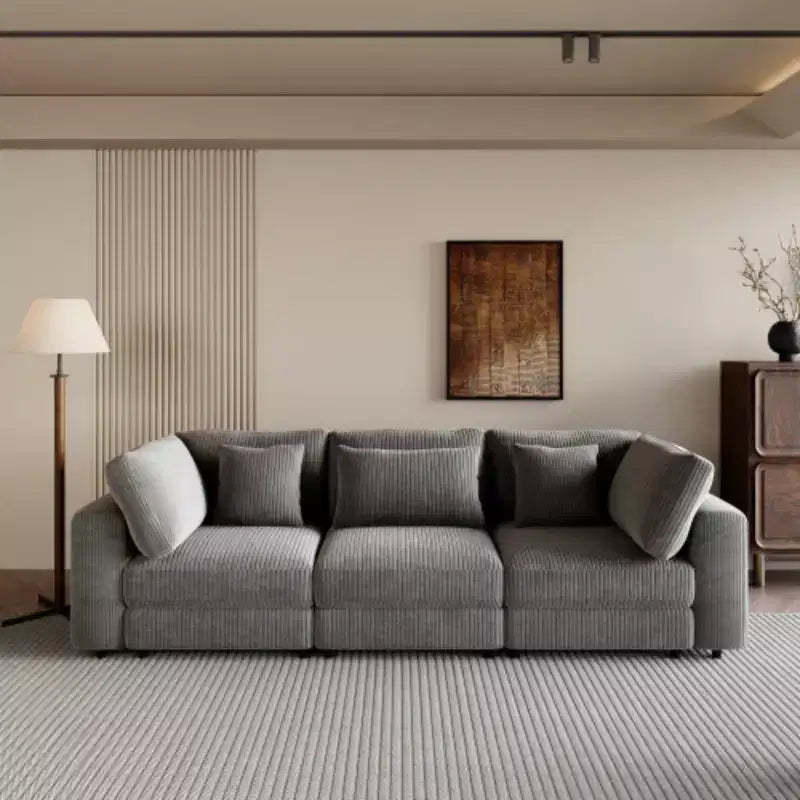 3 Seater Sofa with Removable Back Cushions and 5 Pillows , for Living Room, Apartment, Spacious Space