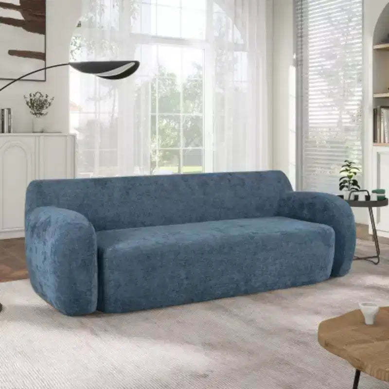Minimalist Compression Sofa, Curved Design, 3-Seater Casual Sofa for Living Rooms, Bedrooms, and Apartments