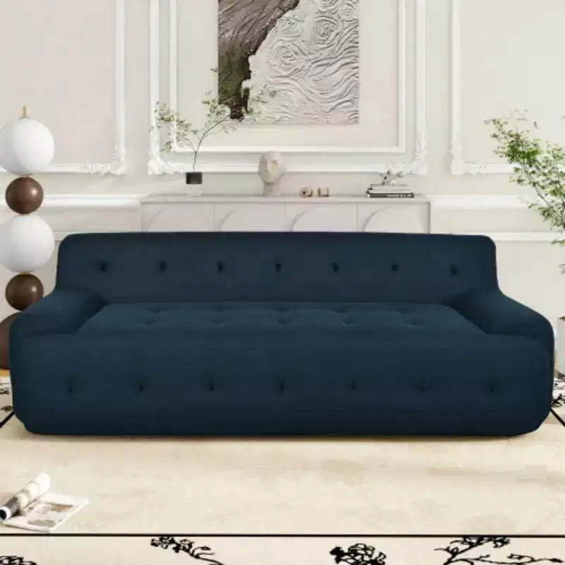 Modern Minimalist Style Tufted Design Upholstered Sofa, 3-Seat Compression Sofa for Living Room, Bedroom, and Apartment