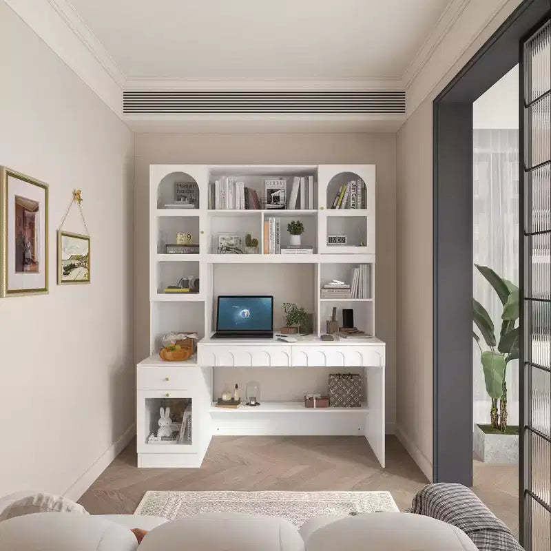 Famapy Home Office Desk Single Computer Desk with Top Storage Modern Style