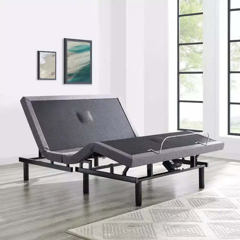 Home Imports Emporium Adjustable Bed Frame Base with Massage, Head & Foot board Incline, Wireless Remote