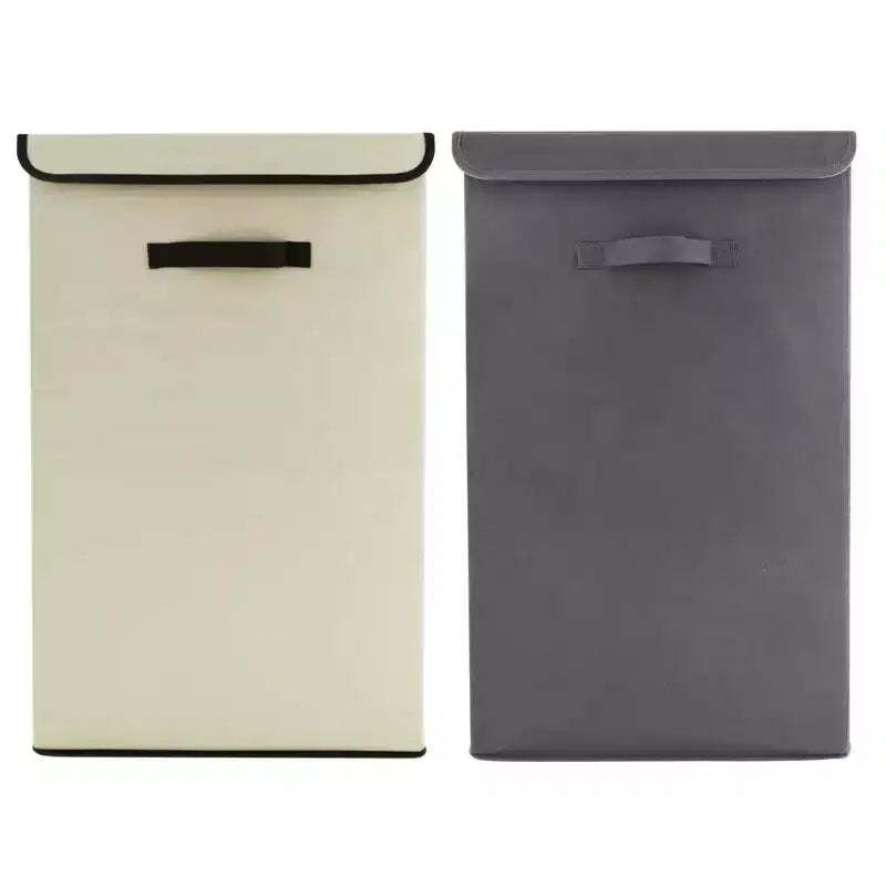 J&V TEXTILES 2-Pack Large Laundry Basket, Waterproof, Freestanding Laundry Hamper, Collapsible Tall Clothes Hamper with Extended Handles for Clothes