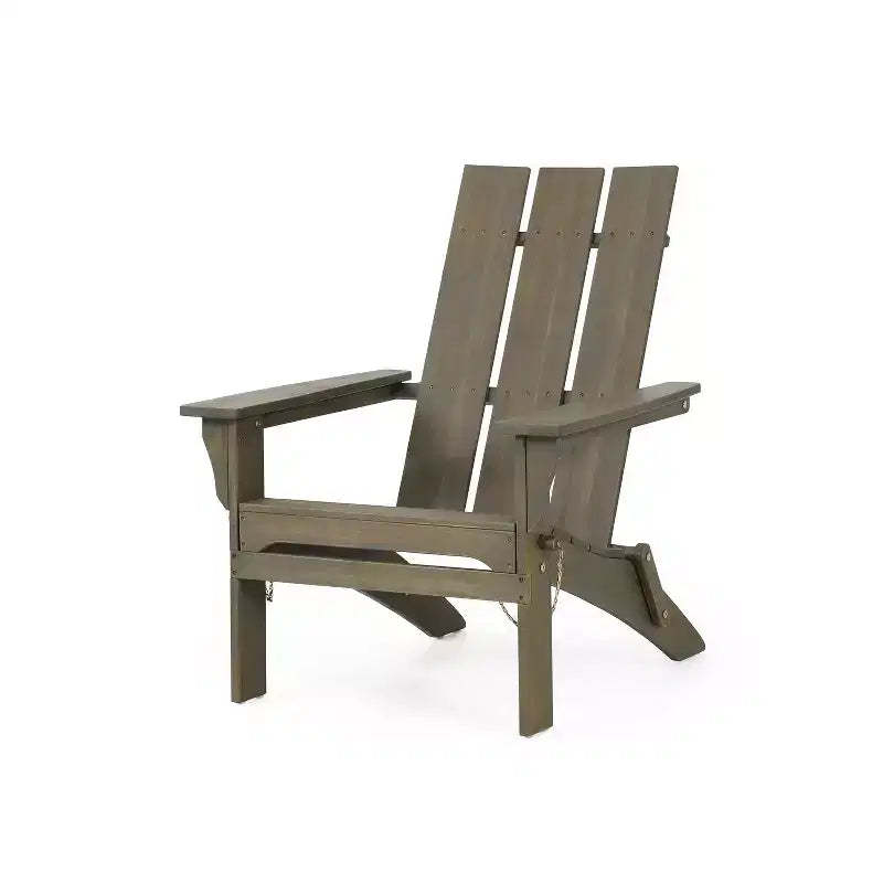 GDFStudio Gurekam Outdoor Acacia Wood Folding High Back Adirondack Chair