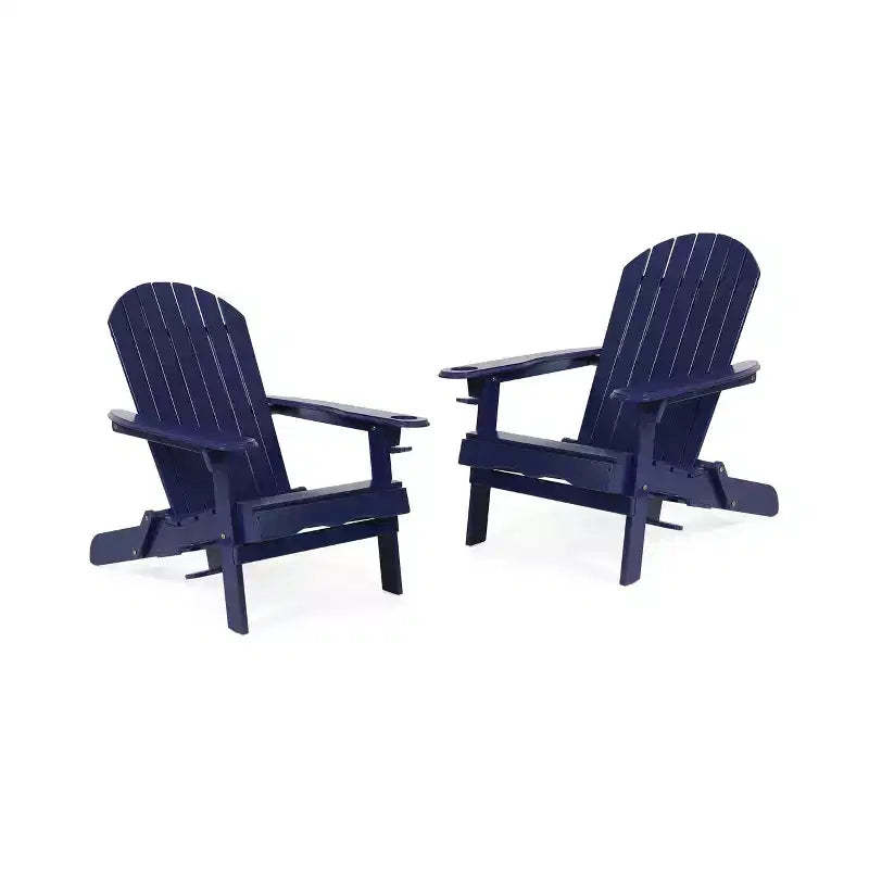 Christopher Knight Home Kandyce Outdoor Acacia Wood Folding Adirondack Chair with Cup Holder (Set of 2)