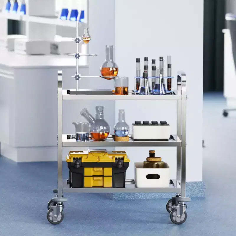 VEVOR Stainless Steel Cart, 3 Layers Lab Utility Cart 400 lbs Weight Capacity