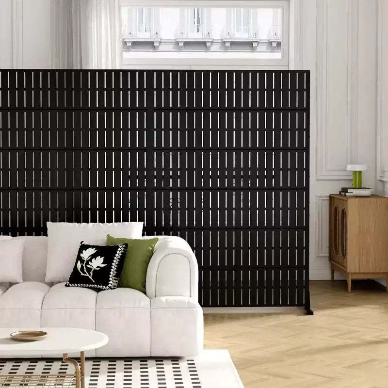 Black Galvanized Steel Fence Screen 183*120*41cm