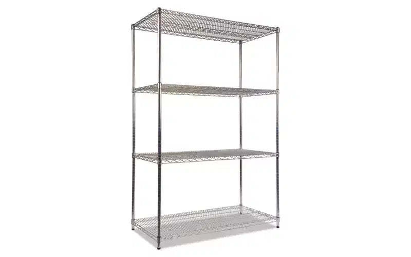 Alera NSF Certified Industrial Four-Shelf Wire Shelving Kit, 48w x 24d x 72h, Silver