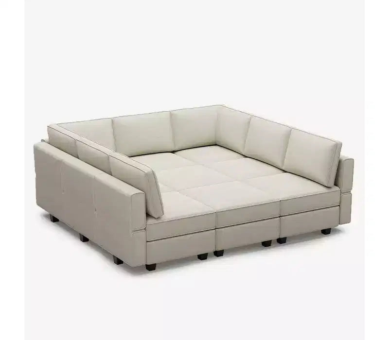 Belffin Modular Velvet Sleeper Sofa with Storage Seat (9 Seats + 9 Sides)