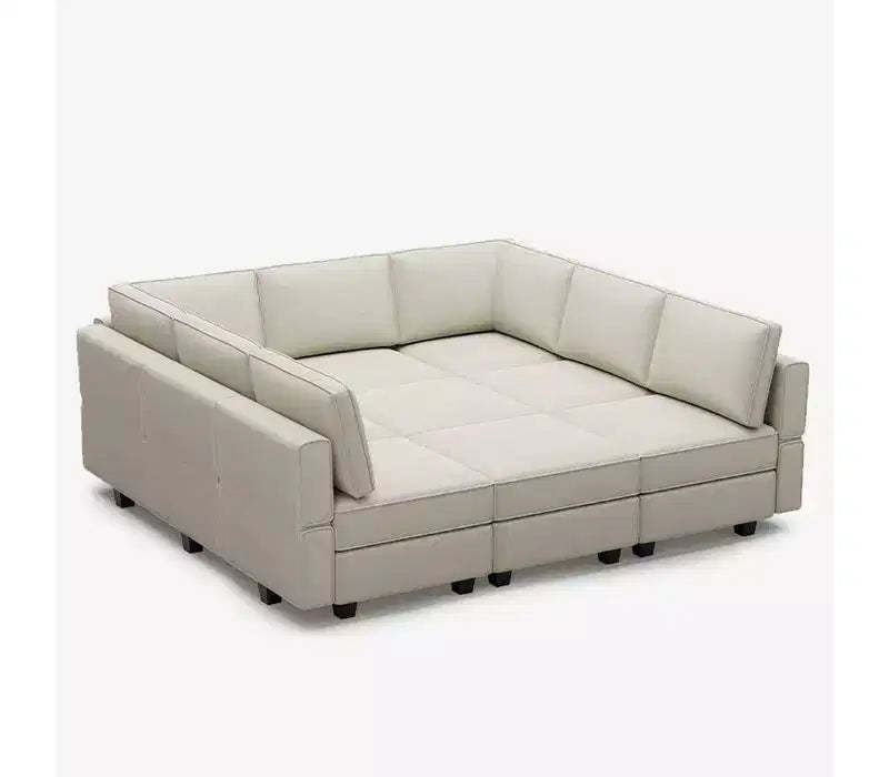 Belffin Modular Velvet Sleeper Sofa with Storage Seat (9 Seats + 9 Sides)