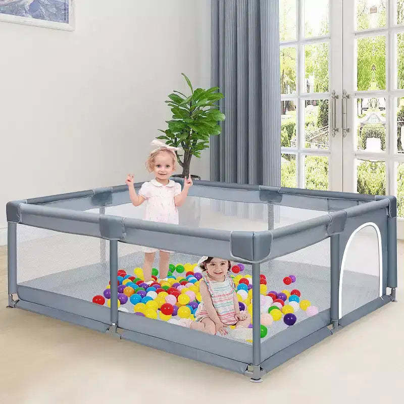 GOTGELIF 79x79 4-Panel Baby Playpen Spacious & Secure Portable Playard