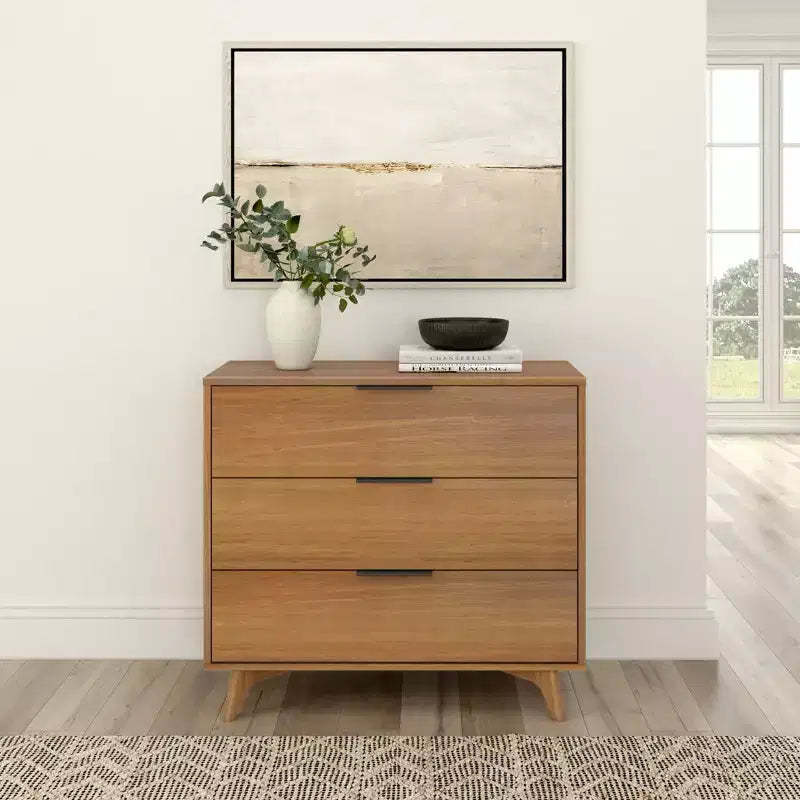 Plank+Beam 3 Drawer Dresser with Brass Handle