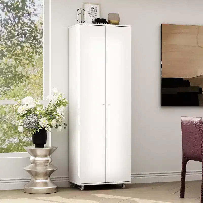 Hitow Double Door Vertical Shoe Cabinet Storage Cabinet 8 Shelves