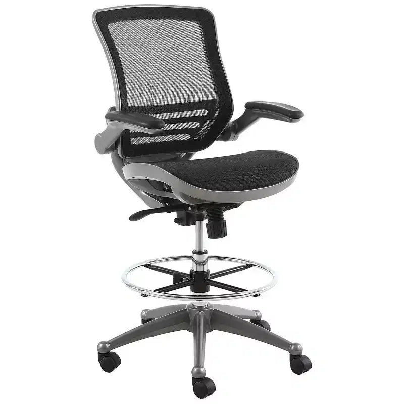 Harwick Evolve All Mesh Heavy Duty Drafting Chair - Gunmetal Finish