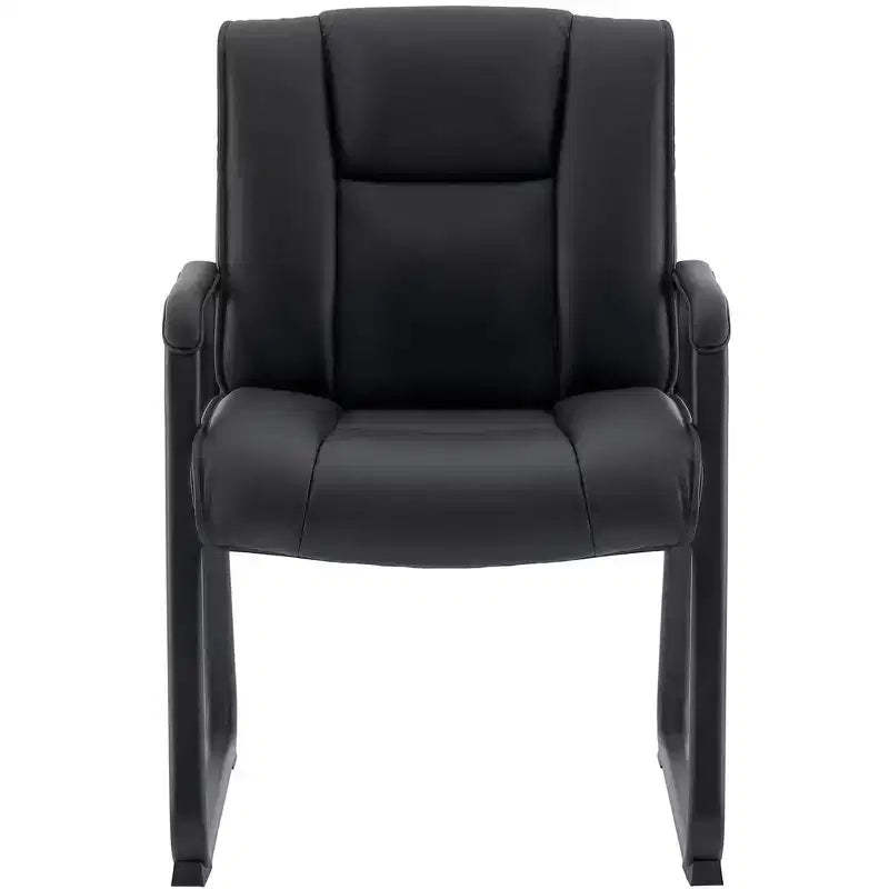Premium Top Grain, Genuine Leather Waiting Room Chair with Sled Base