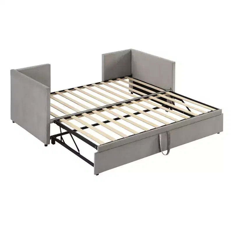 Velvet Twin Daybed featuring Hidden Trundle - Offers Elegant Design and Space-Saving Functionality